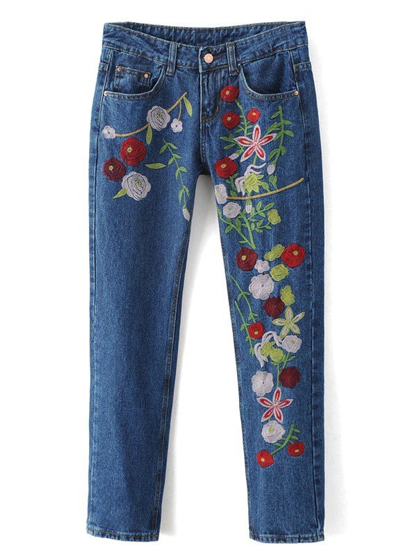 Embroidery Pencil Jeans