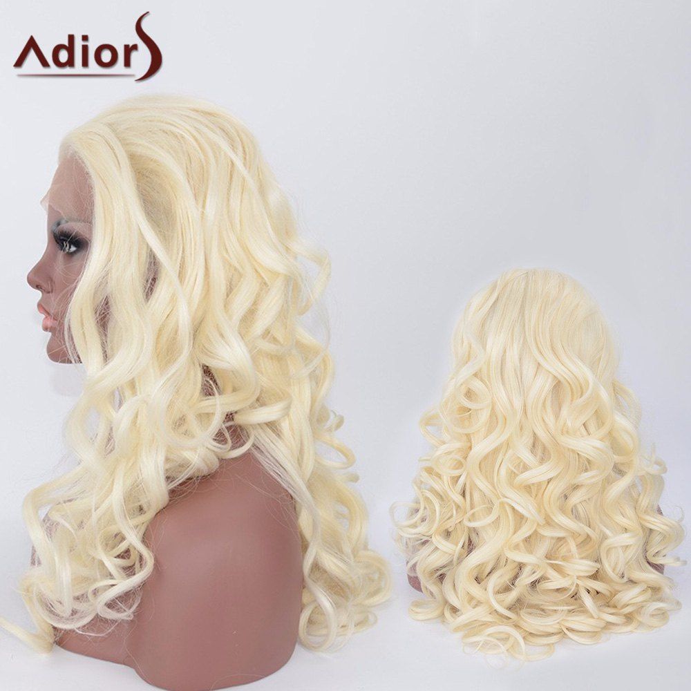 

Adiors Long Fluffy Synthetic Wavy Lace Front Wig, Blonde #613