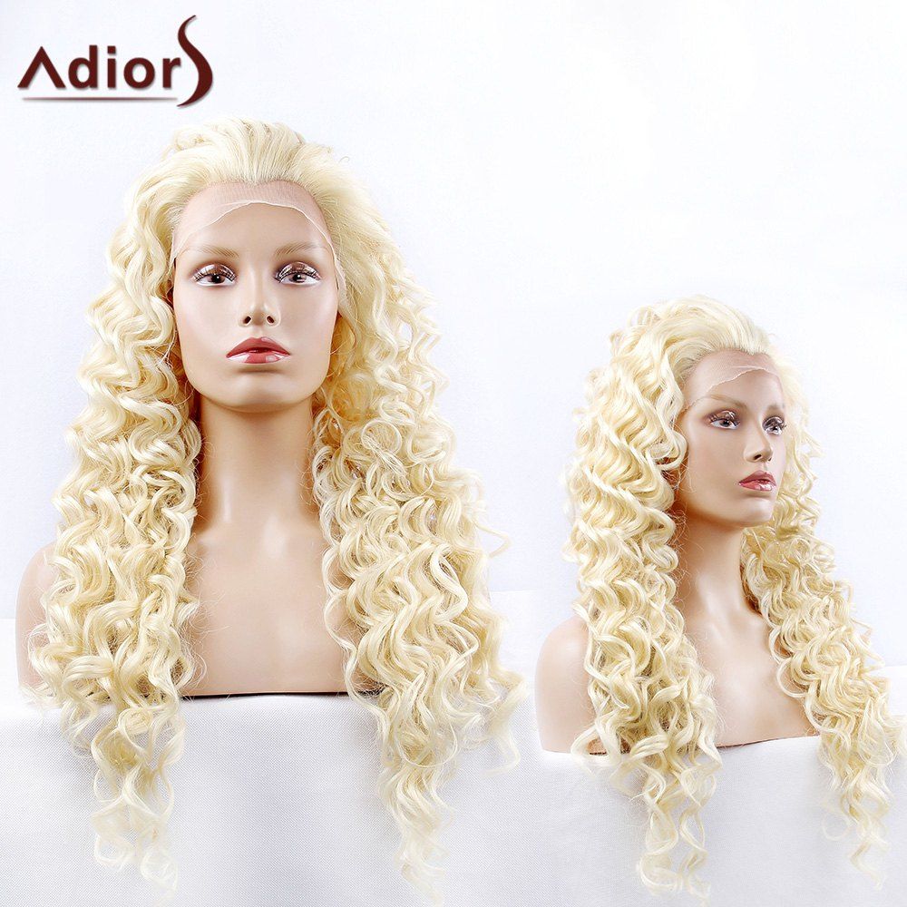 

Adiors Long Fluffy Synthetic Curly Lace Front Wig, Blonde #613