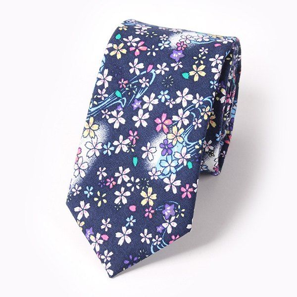 

Casual Flower and Jellyfish Pattern 6CM Width Tie, Deep blue
